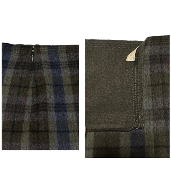 Prada Plaid Wool/Angora Straight Skirt,  Size 44 Italy, Gray, Blue, Brown - Picture 11 of 14